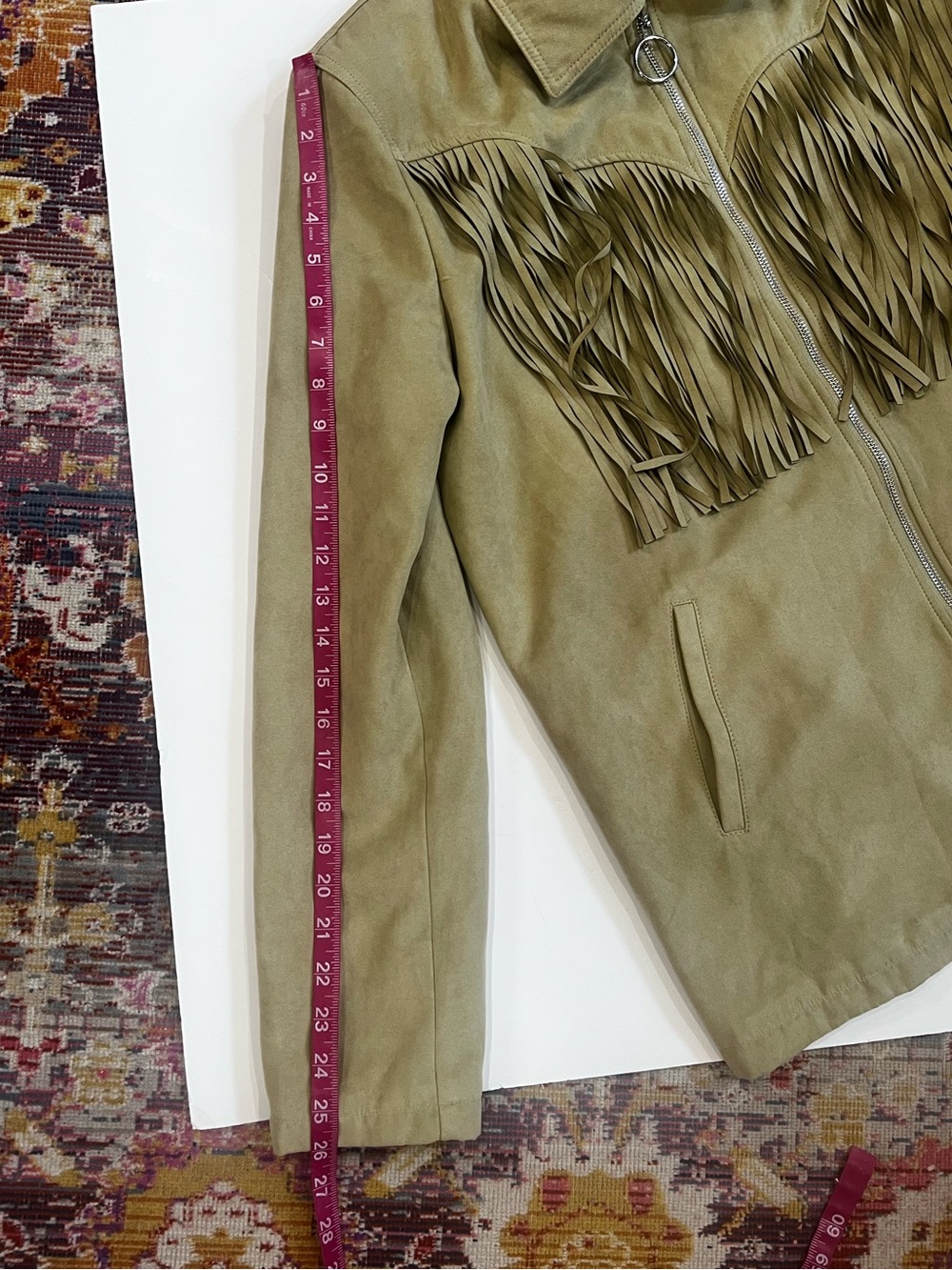 WeWoreWhat Faux Suede Fringe Zip-Front Jacket - Picture 13 of 15